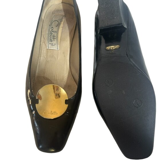 VINTAGE COLETTE PATENT LEATHER PUMPS - Picture 4 of 4